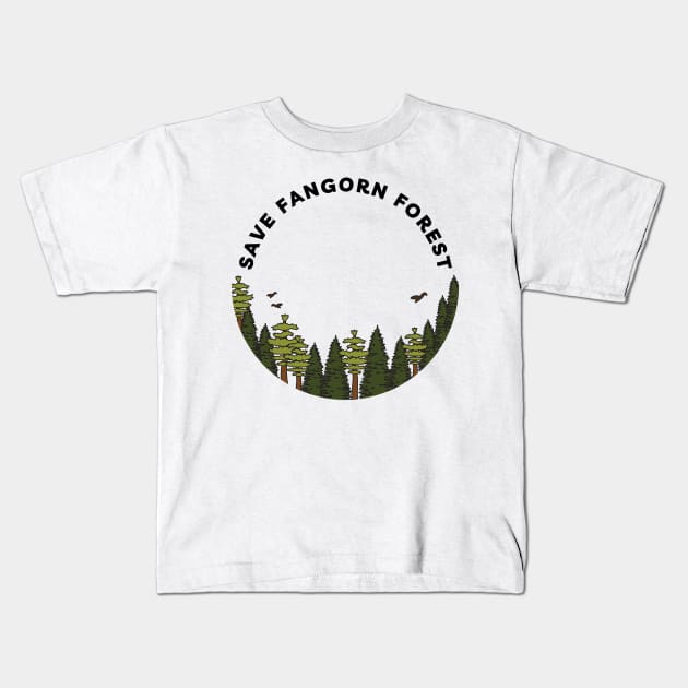 Save Fangorn Forest - Circle - White - Fantasy Kids T-Shirt by Fenay-Designs